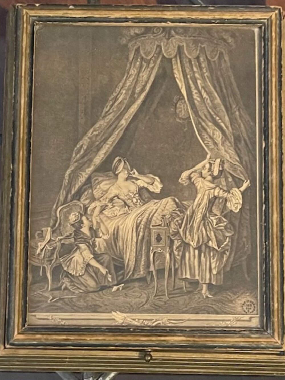 Antique French-style Victorian Jewelry Box with Mirror 1920s